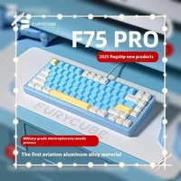 FURYCUBE F75 PRO Mechanical Keyboard RGB Wireless Gaming Aluminum Alloy Three Mode Hot Swap Gasket Customized for PC Gamer Gift