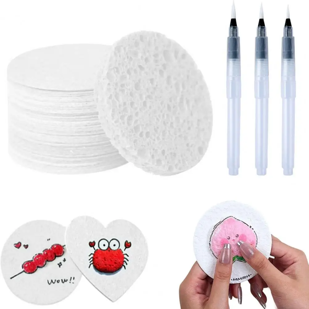 مجموعات فنية من نسيج الرغوة ورق رسم فارغ ثلاثي الأبعاد إسفنجة قماشية سحرية مع فرشاة مياه بيضاء منتفخة ورق طلاء لوازم فنية