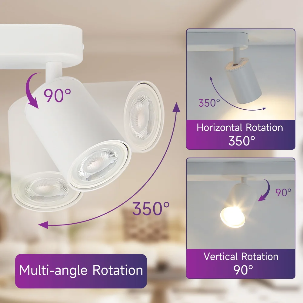 Ceiling Spot Light GU10 Led Chandelier Rotatable Head Home Interior Modern Ceiling Lamp for Living Room Bedroom Room Decoration