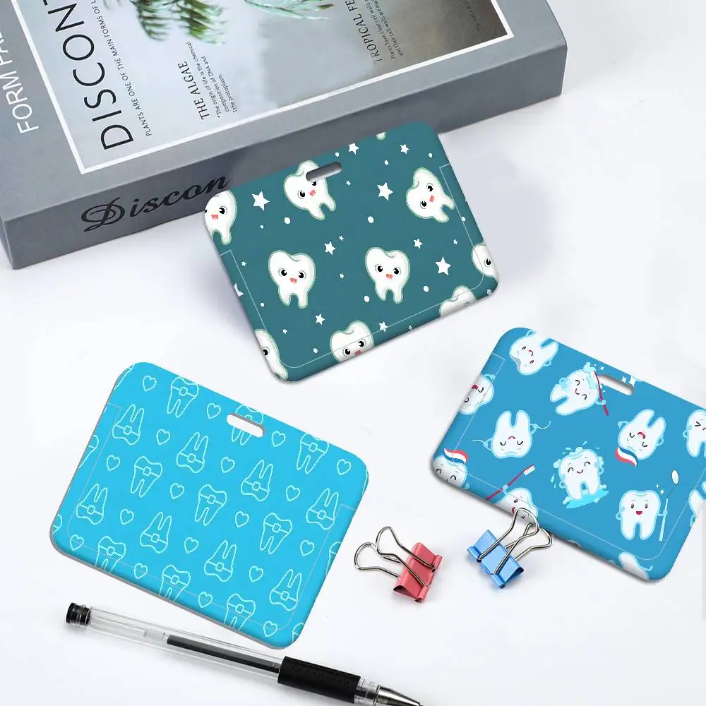 

Милый держатель для кредитных карт T-Tooth, 1 шт., с ремешком на шею, для банковских карт, проездных, удостоверений личности, студенческих пропусков, с шнурком