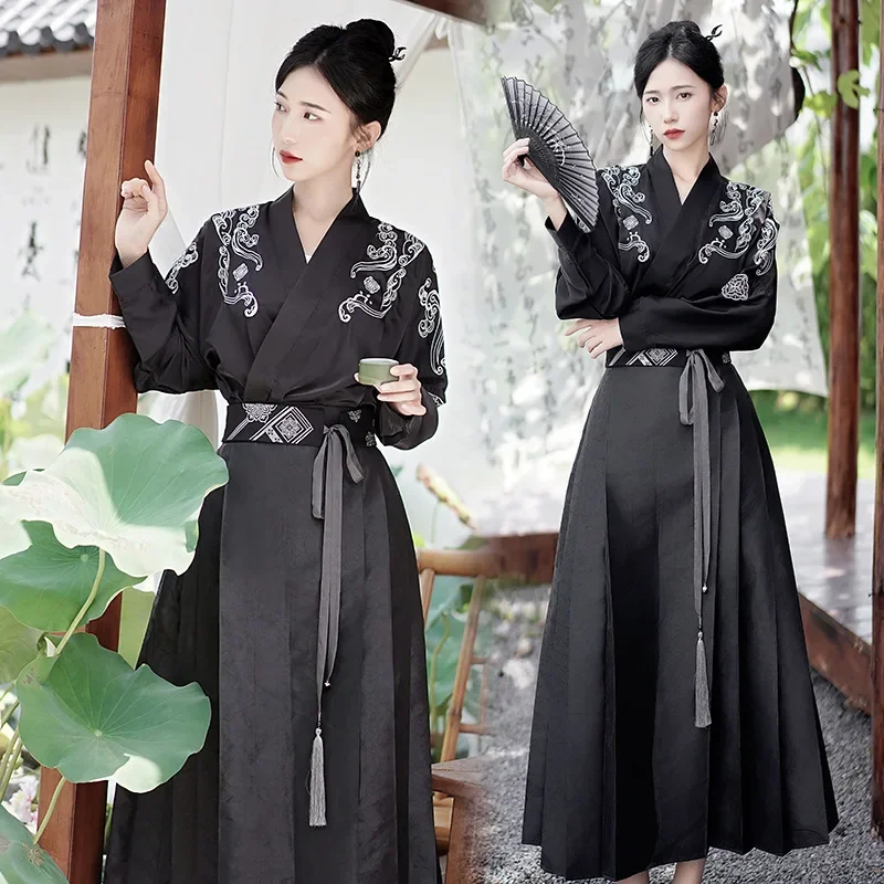 

Китайское традиционное платье принцессы Ханфу, женская фея, древняя одежда, женский восточный фехтовальщик династии Тан, представление