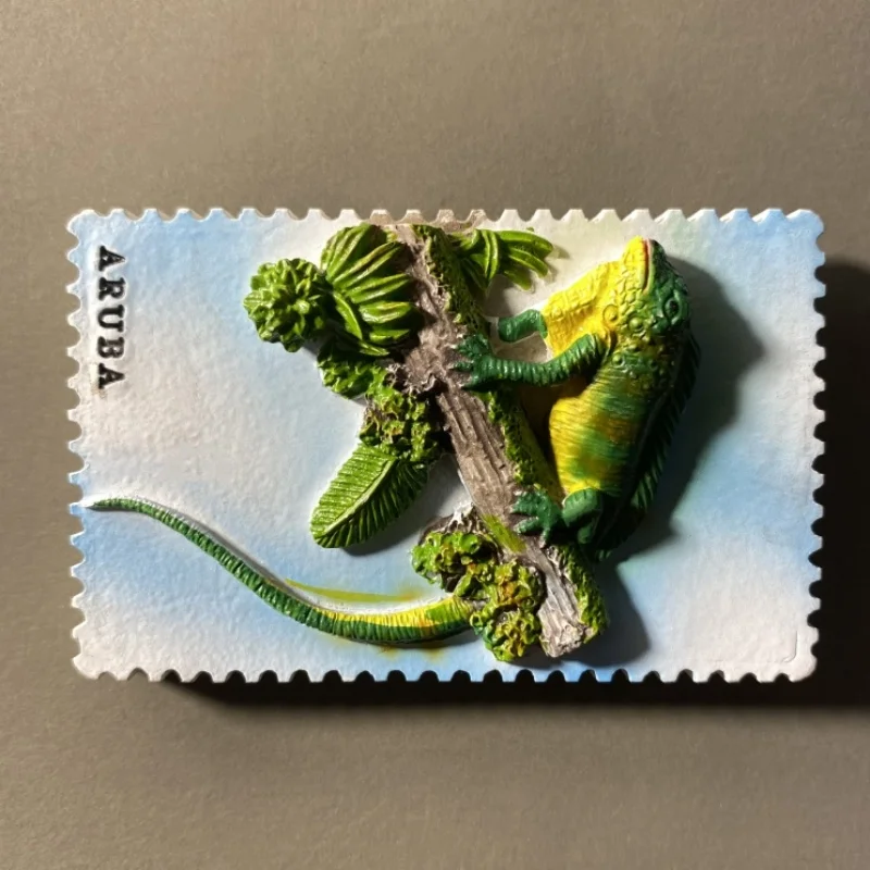 هولندا، بحر الكاريبي، جزيرة أروبا، ثلاثية الأبعاد الإبداعية، السحالي، التذكارية السياحية، ملصقات الثلاجة المغناطيسية