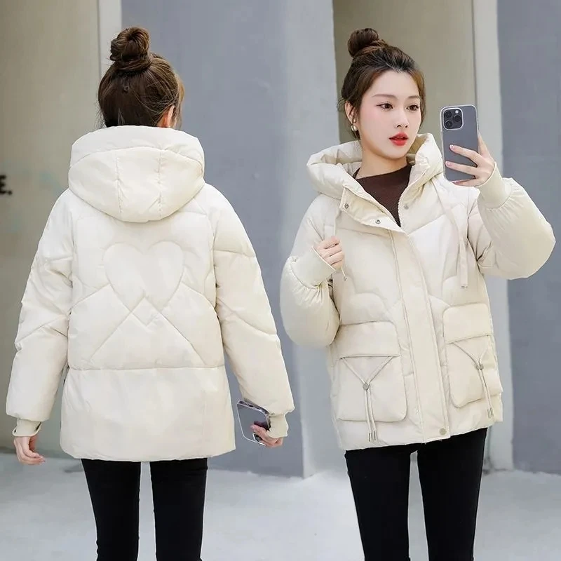 New Women Winter Cotton-Padded Jacket Women Hooded Cotton Coat Korean Loose Women Parkas Coat Winter Thicken Outwear