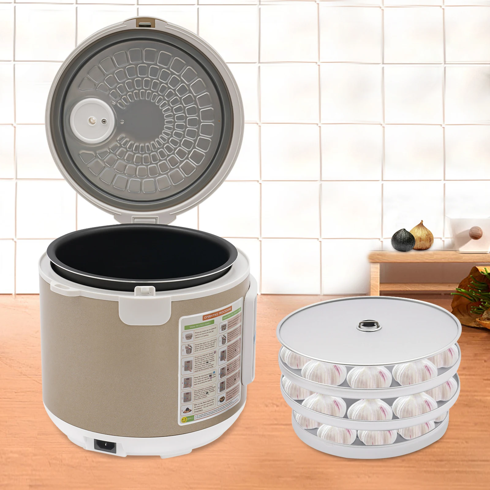 5L Schwarzer Knoblauch-Fermenter 90W Intelligente Fermentationsmaschine mit automatischer Temperatur- und Feuchtigkeitsregelung für Joghurt, Kimchi, Kombucha – Detail 22