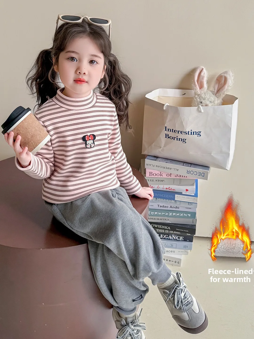 

Модная подкладка в полоску для девочек, топ с высоким воротником, теплая внутренняя одежда, топ на зиму, новинка 202, прямой крой для поездок на работу