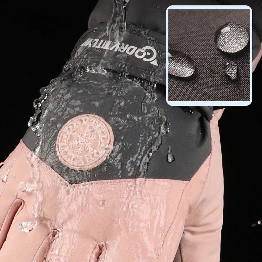 

Ветрозащитные женские перчатки с сенсорным экраном, водонепроницаемые утолщенные термоперчатки из искусственного флиса, лыжные перчатки для сноуборда, зимние теплые