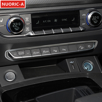 Car Styling For Audi Q5 FY 2018-2022 Center Console Buttons Frame Decorative Stickers Stainless Steel Auto Interior Accessories
