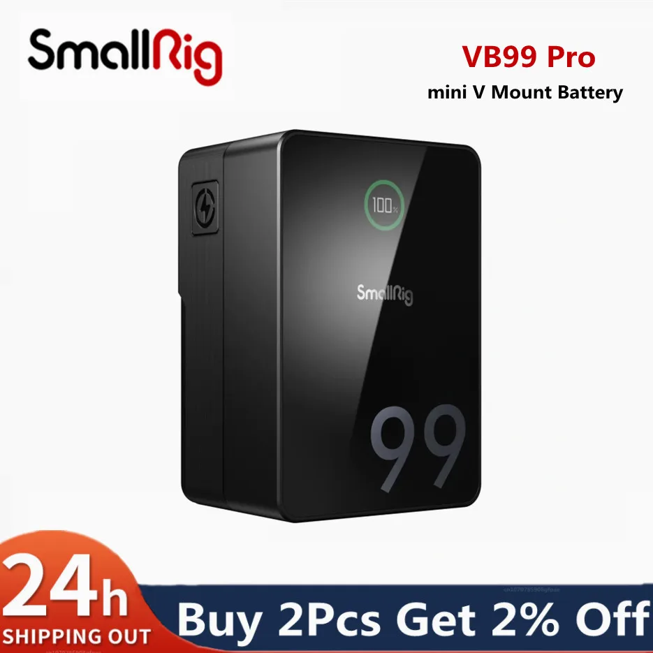 SmallRig VB99Pro 99Wh Mini V-Mount Battery 100W Fast Charging 3500mAh High-Capacity Type-C/D-TAP Input/Output Battery 4292