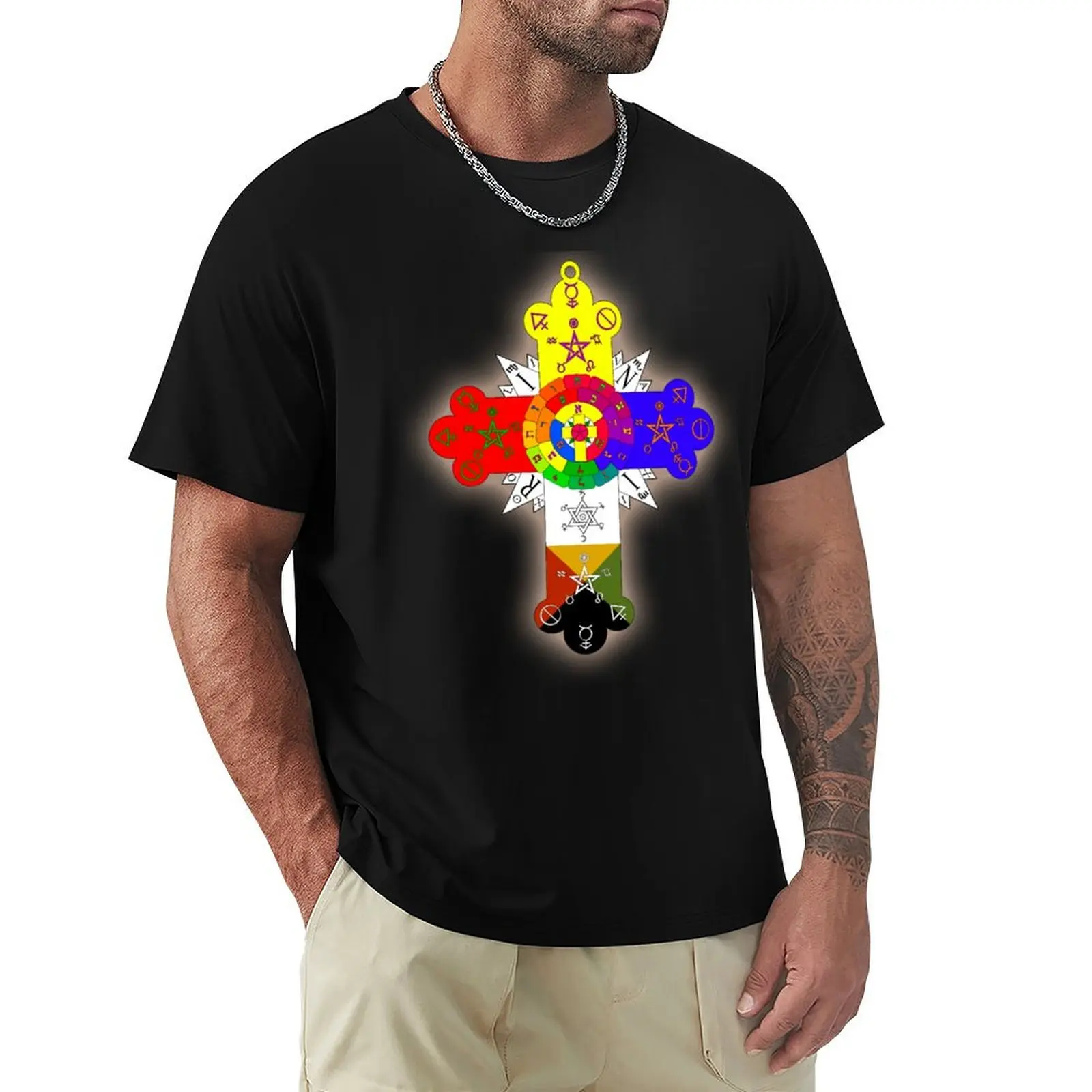 

Rosicrucian Rosy Cross Lamen T-Shirt Casual Daily Outfit T-Shirt