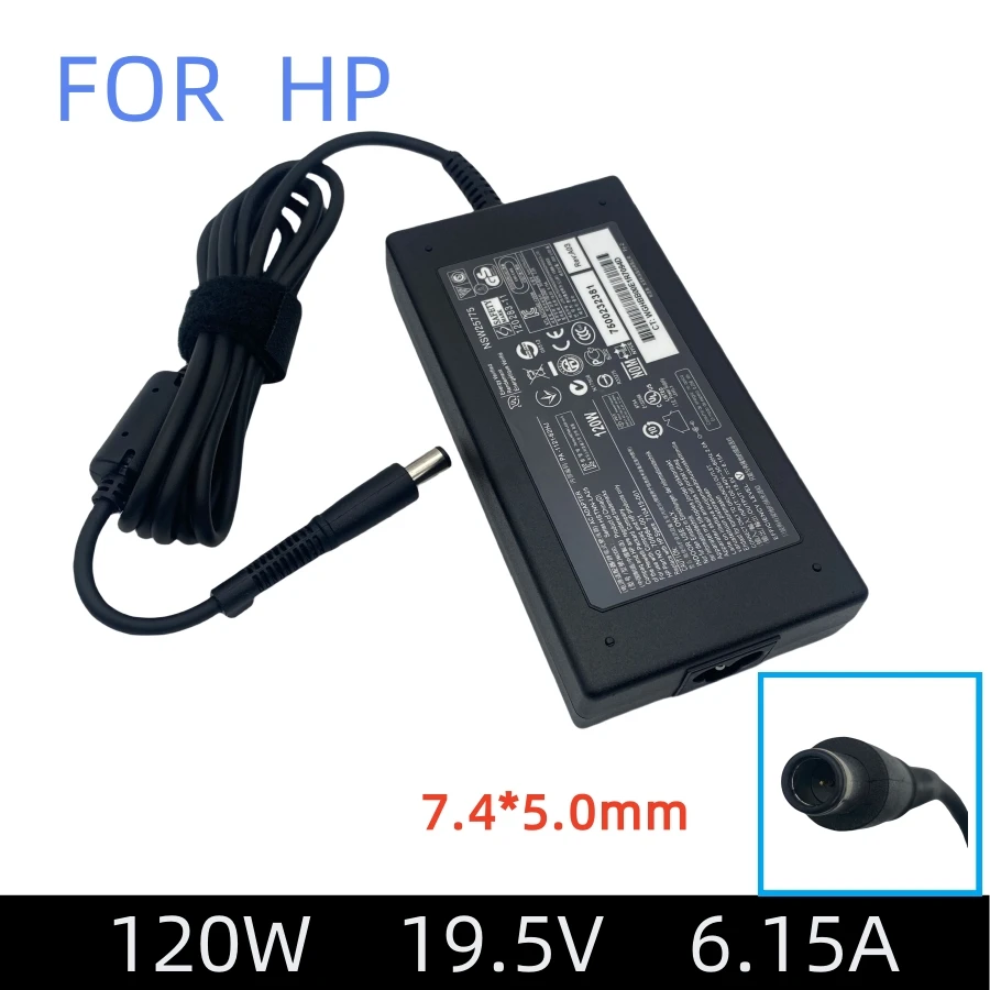 

120W 19.5V 6.15A 7.4*5.0mm AC Adapter Charger For HP Envy DV6 DV7 EliteBook 8460W 8560W ADP-120MH Laptop Power Supply