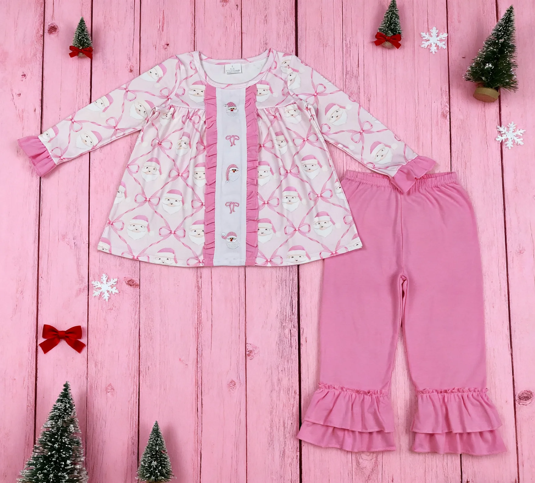 

Z916-20 GLP23664 Baby Girls Christmas Clothes Long Sleeve Top With Pants Set Kids Boutique Outfits