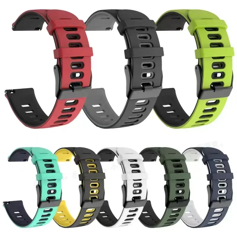 20/22mm Two-tone Sport Soft Silicone Strap for Amazfit Bip Max 6 5 Balance 3 2 Ultra -Rex3 Pro Wristband Amazfit Active Max 3 2