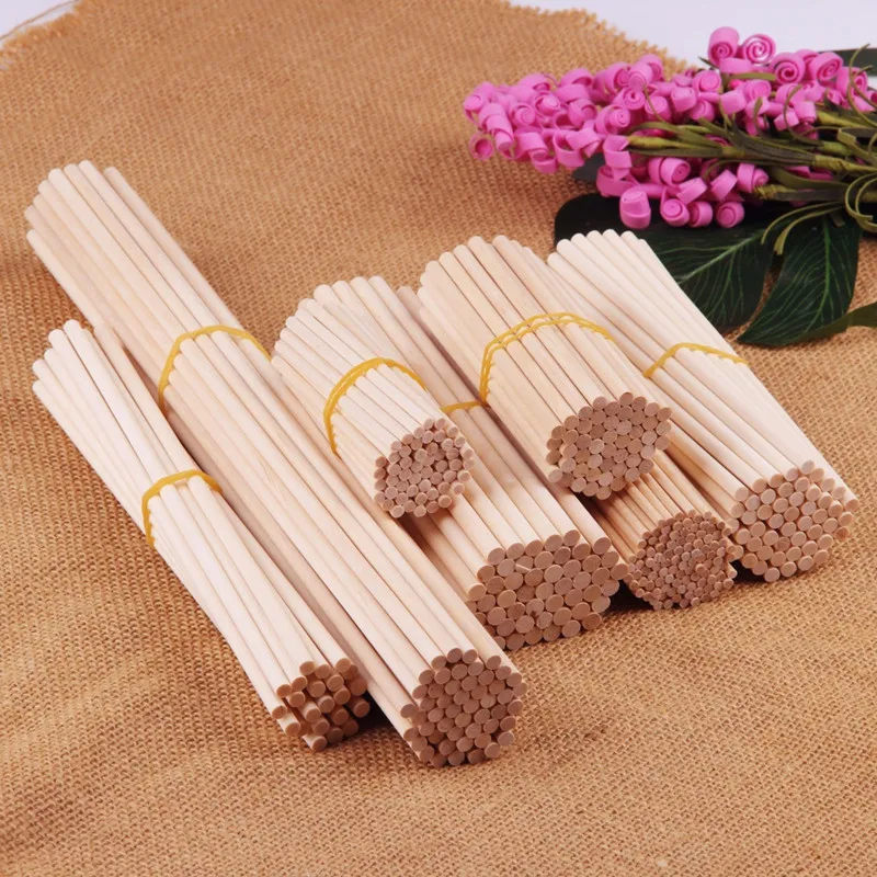 3-5mm Round Wooden Stick For Craft Food Ice Lollies And Model Making Cake Dowel Kids DIY Building Model Tools 10/15/20/30cm