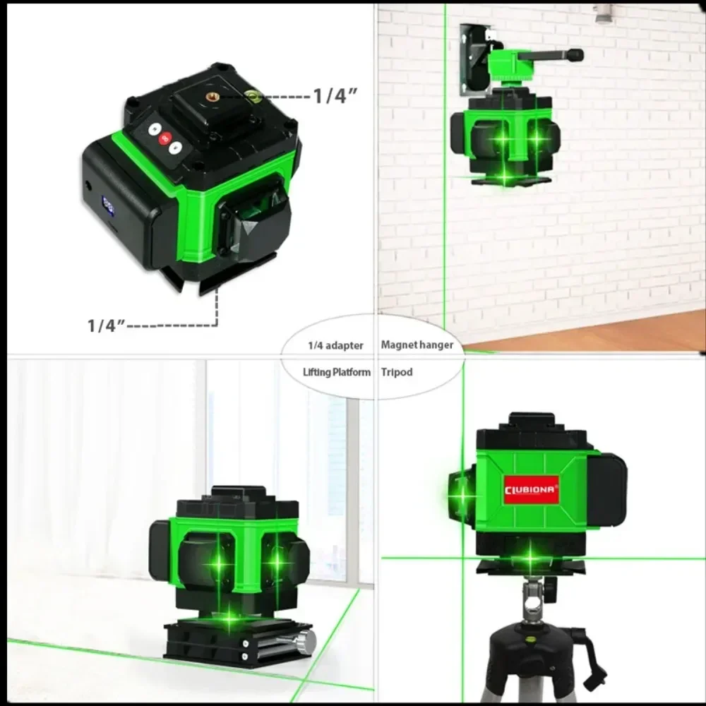 8500mAh Laser Level Lithium Battery Chargeable High Power Digital Battery for 8/12 Line/16 Line Strong Green Laser Level Tool