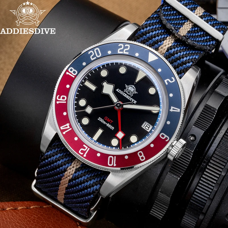 

ADDIESDIVE TOP GMT Watch 20Bar Diving BGW9 Super Luminous 316L Stainless Steel Men's Watchrelojes para hombres Quartz Watches