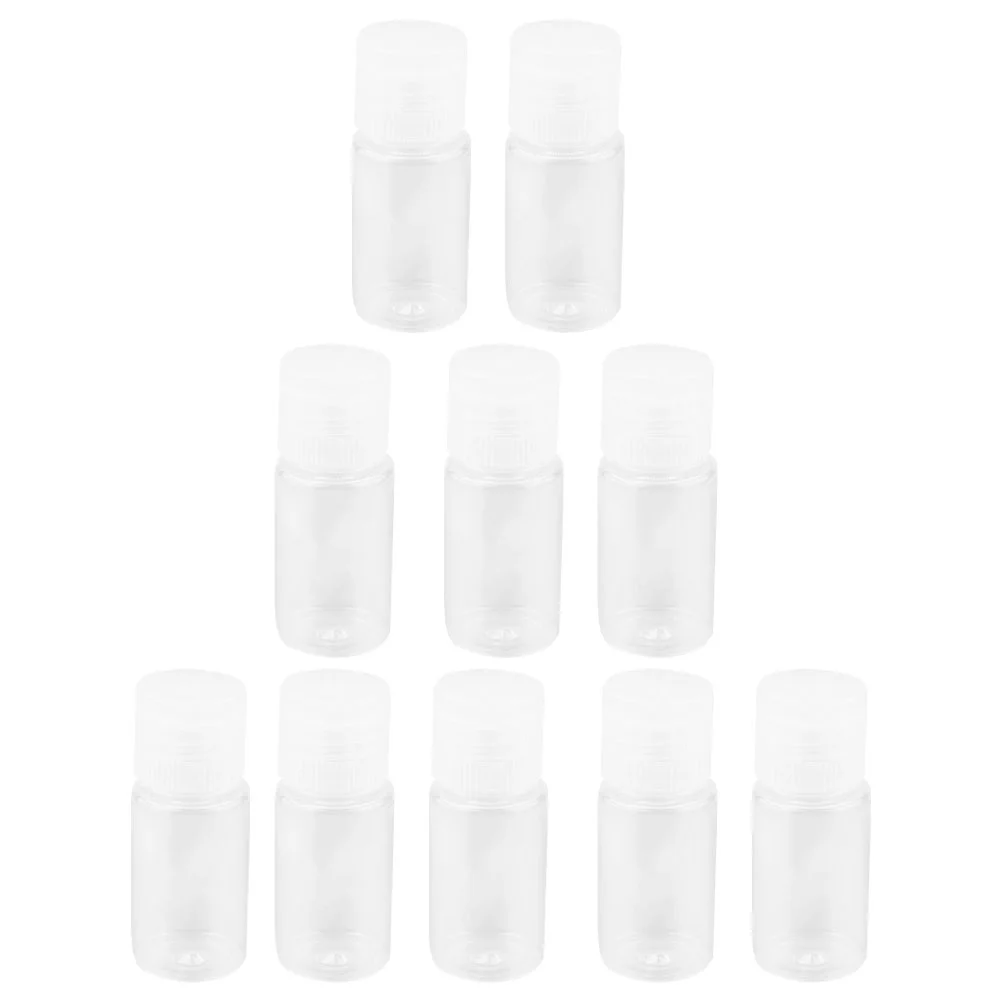 

24 Pcs 10ml Flip Top Bottle Refillable Bottles Makeup Emulsion Plastic Travel Dispensers