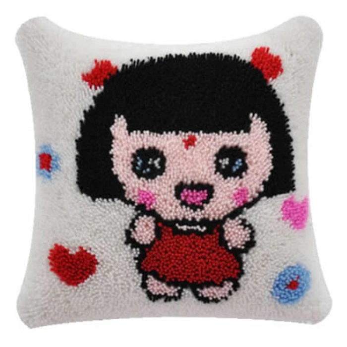 Rugs Cross-stitch Pillow Latch Hook Kits Cute Child Embroidery Carpet Do It Yourself Needlework Pillow Foamiran For Crafts view 2