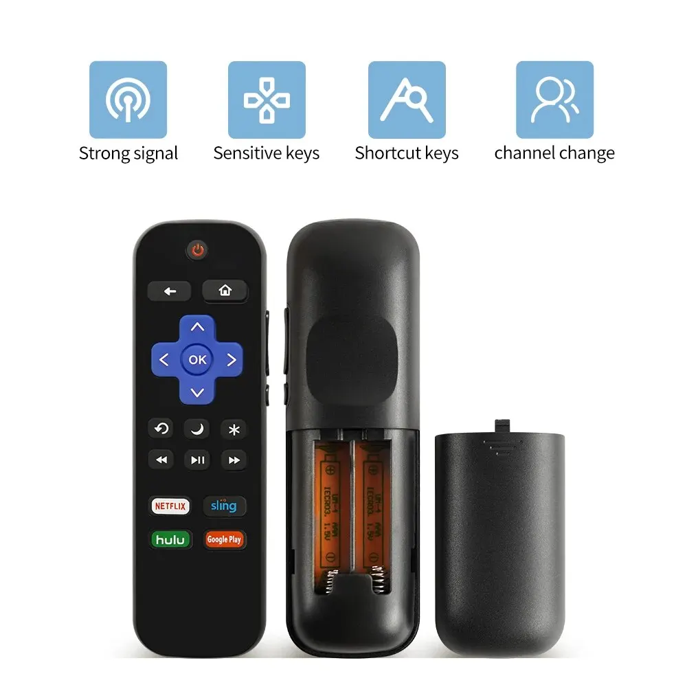 RK-NSHG Insignia ROKU TV Remote W/Volume Control & TV Power Button for All Insignia Roku TV NOT for Roku Player (Box)