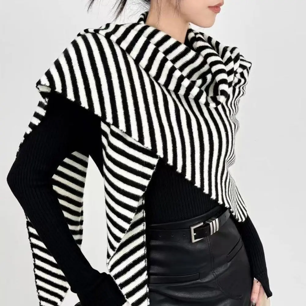 موضة كبيرة طويلة مثلث وشاح محبوك أوشحة شتوية كبيرة الحجم الصوف الخالص الكشمير متعددة الوظائف شال السفر النساء