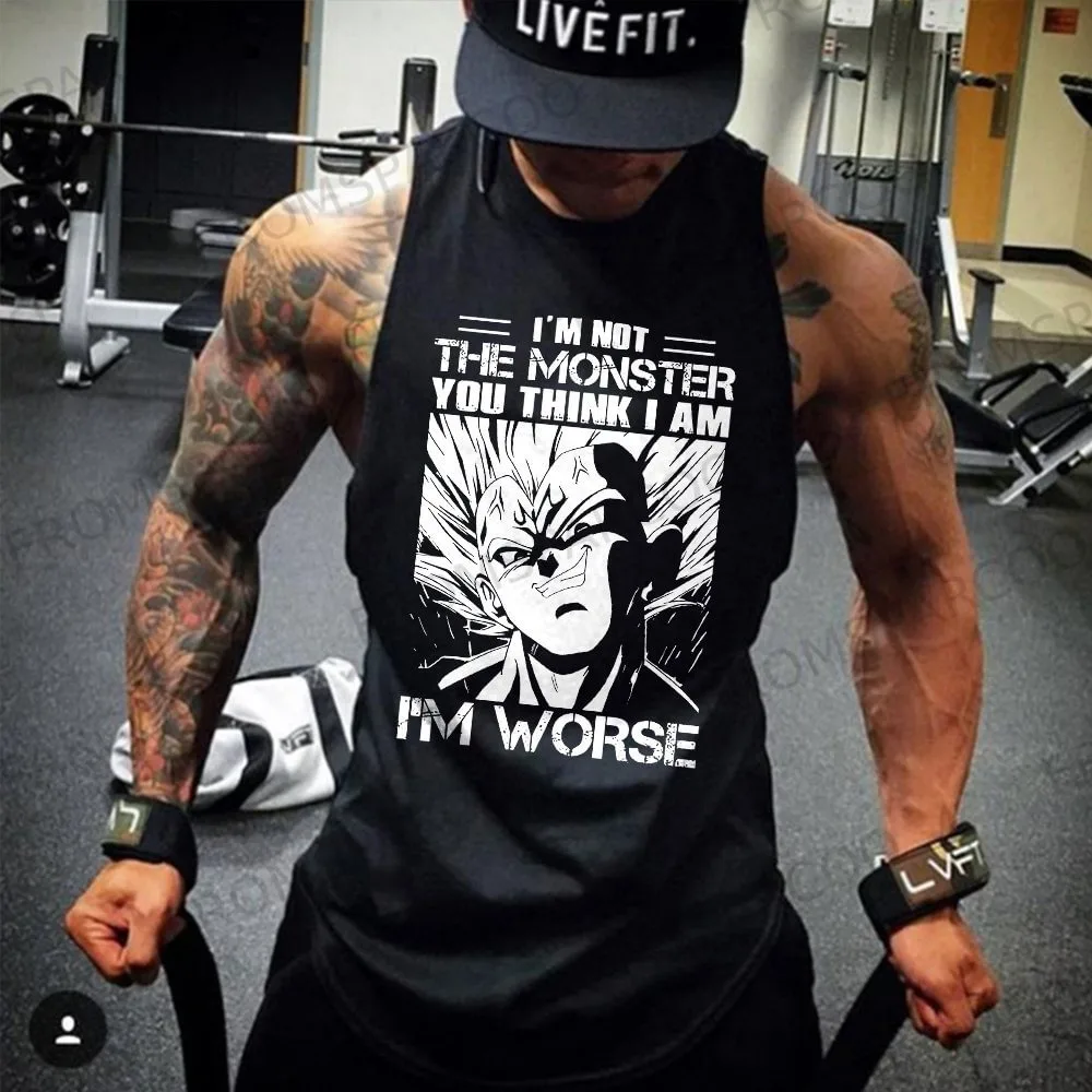 Nuevo Dragon Ball Anime Goku camiseta sin mangas con estampado periférico gimnasio hombres Casual deportes sueltos moda de verano chaleco de algodón puro ins