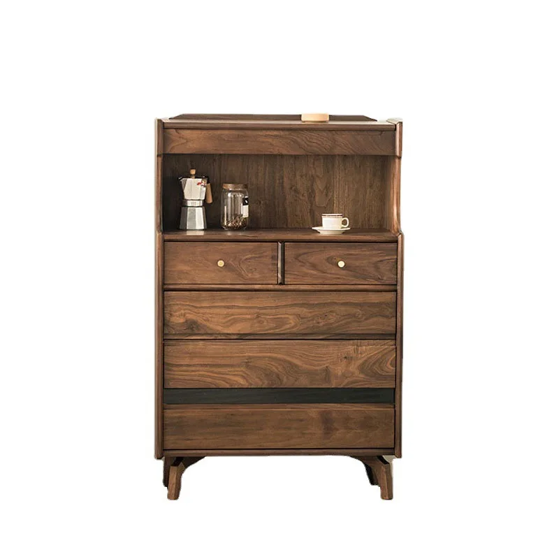 

Nordic black walnut all-solid wood dressing cabinet, dressing table, modern minimalist multi-functional minimalist storage