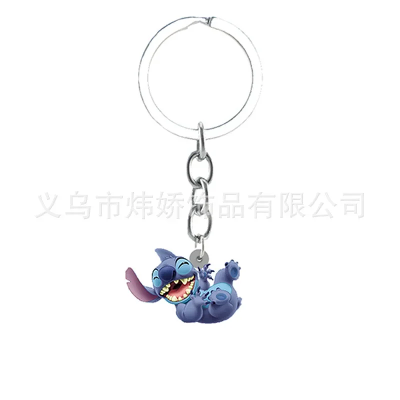 Disney Stitch portachiavi Cartoon Figure Kawaii Blue Stitchs divertente modello acrilico portachiavi novità accessori compleanno regali per bambini