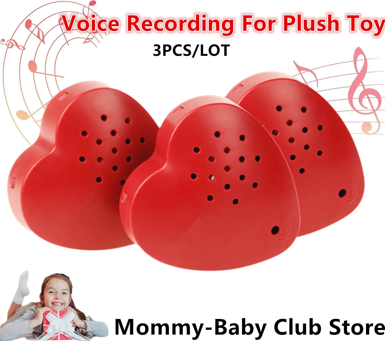 3 Pcs Reborn Doll Voice Recorder 30 Seconds Heart Recording Box for Plush Toy  Baby Stuffed Doll Accessories Best Birthday Gifts