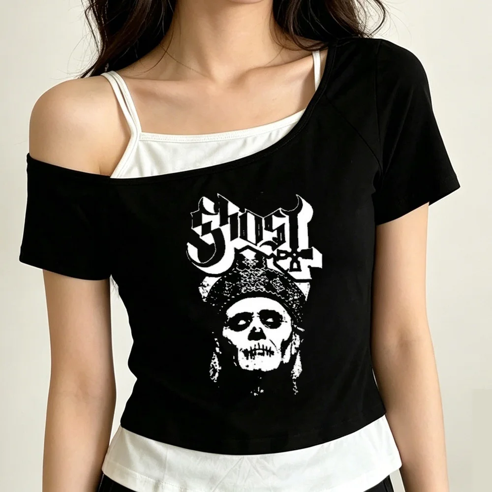Chost Band cropped top ladies japan cute baddie t-shirt cute dollette vintage cutecore 2000s