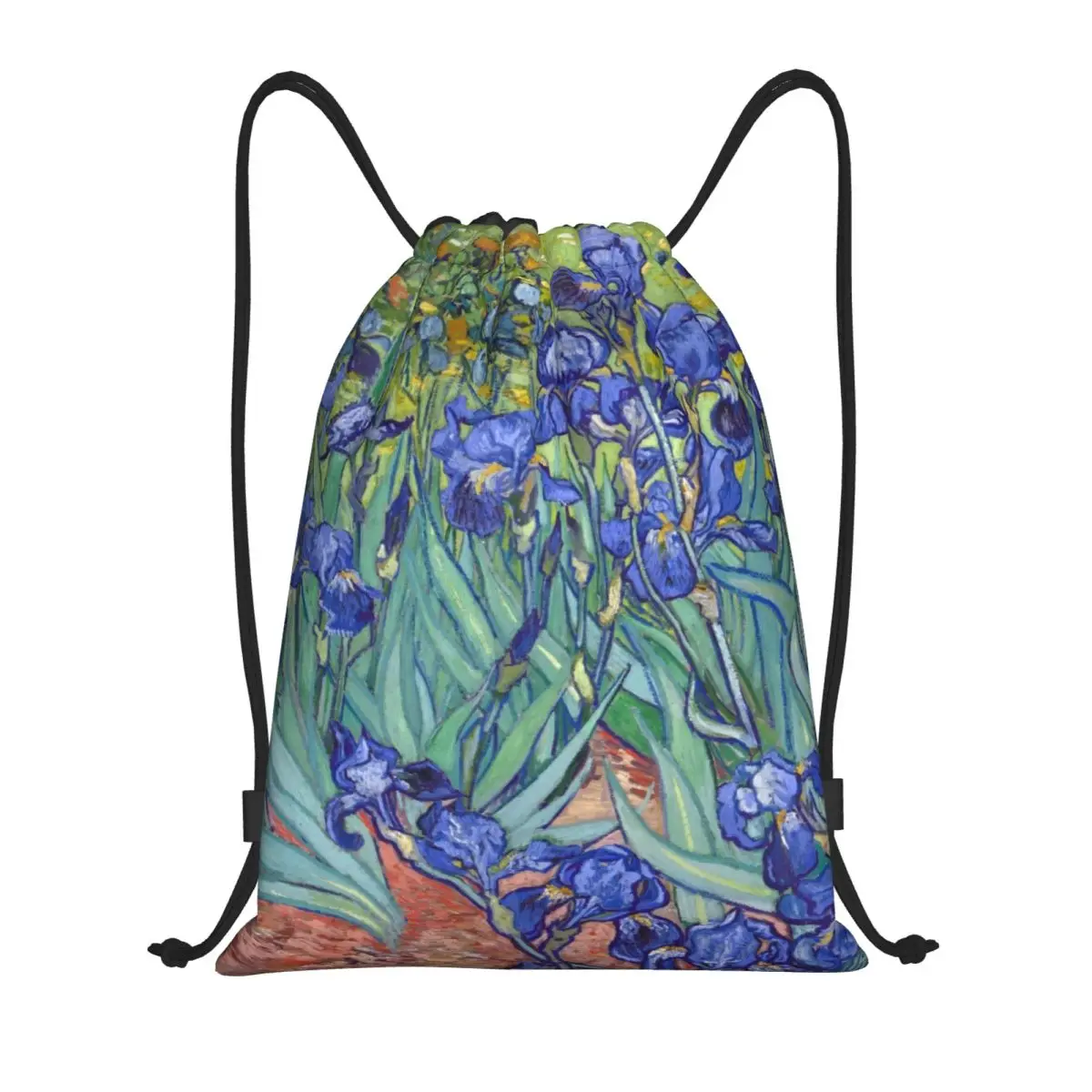 

Custom Irises By Vincent Van Gogh Drawstring Backpack Women Men Sport Gym Sackpack Portable Flowers Painting Training Bag Sack