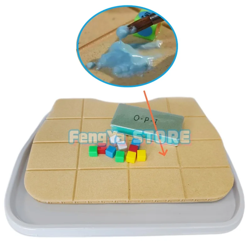 1 Set Dental Lab Adjustable-free Moisturizing Ceramic Palette Dental Denture Making Glazing Tray Moisturizing Porcelain Palette