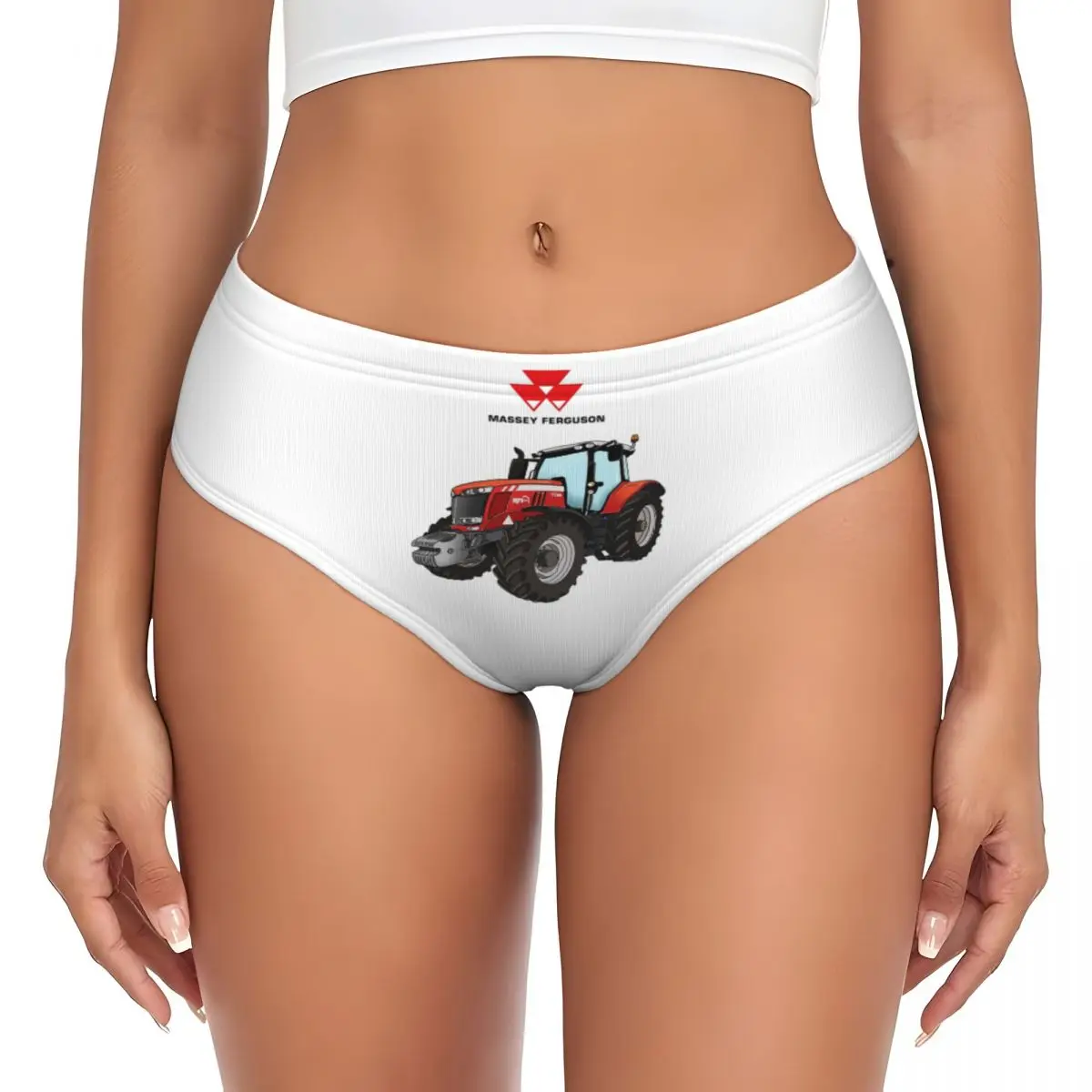 

Красные трусики-трактор Massey Ferguson на заказ, женские удобные трусы, нижнее белье, дышащие женские трусы