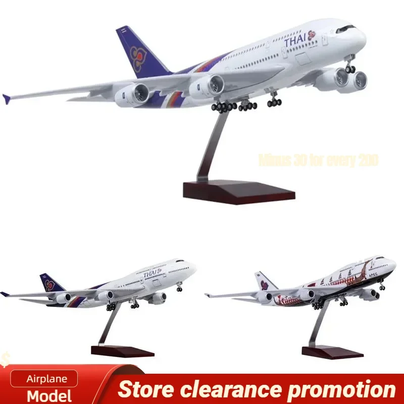 1/150 Scale Boeing Airbus A380/B747 Thailand Thai Airways Diecast Model Airplane Resin Aircraft Toy Plane Display Collection Fan