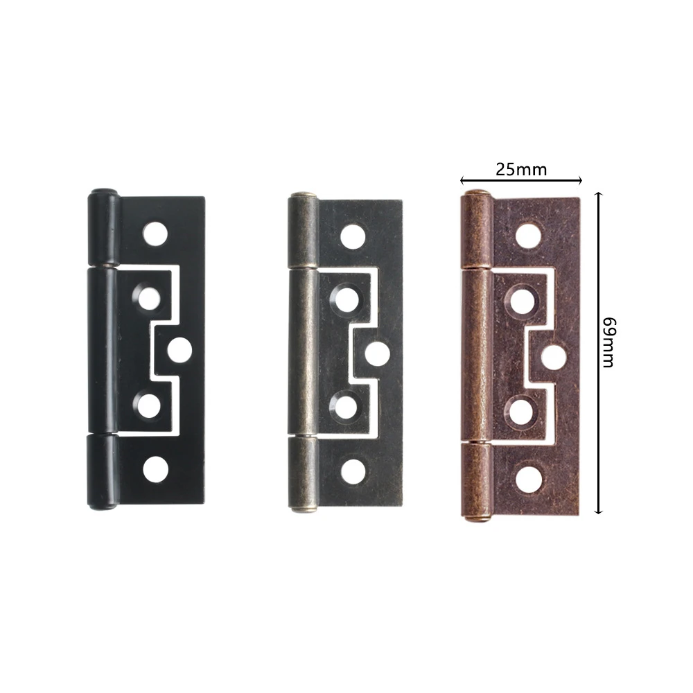 2Pcs 69x25mm Hinges Antique Bronze/Red Bronze/Black Suitable for Door Cabinets Jewelry Tool Wooden Boxes Accessories Replacement