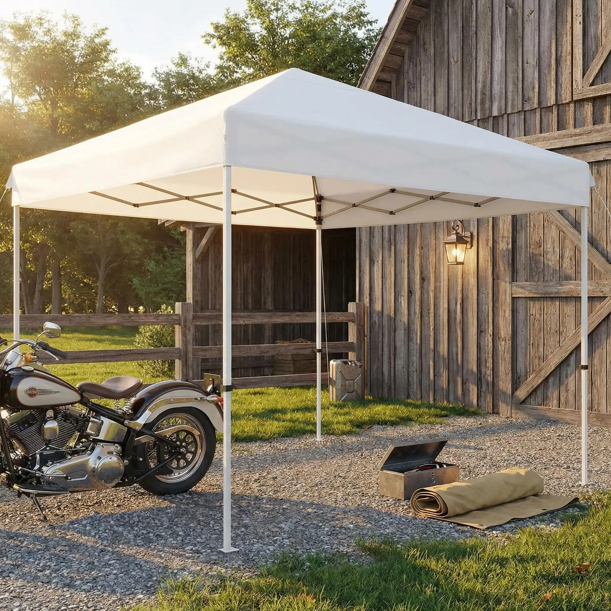 

10x10 Pop Up Canopy Tent, Outdoor Tent with 3 Adjustable Height, Easy Set Up Canopy with 4 Sandbags & Carrying Bag for Camping, Parties, Outdoor Events