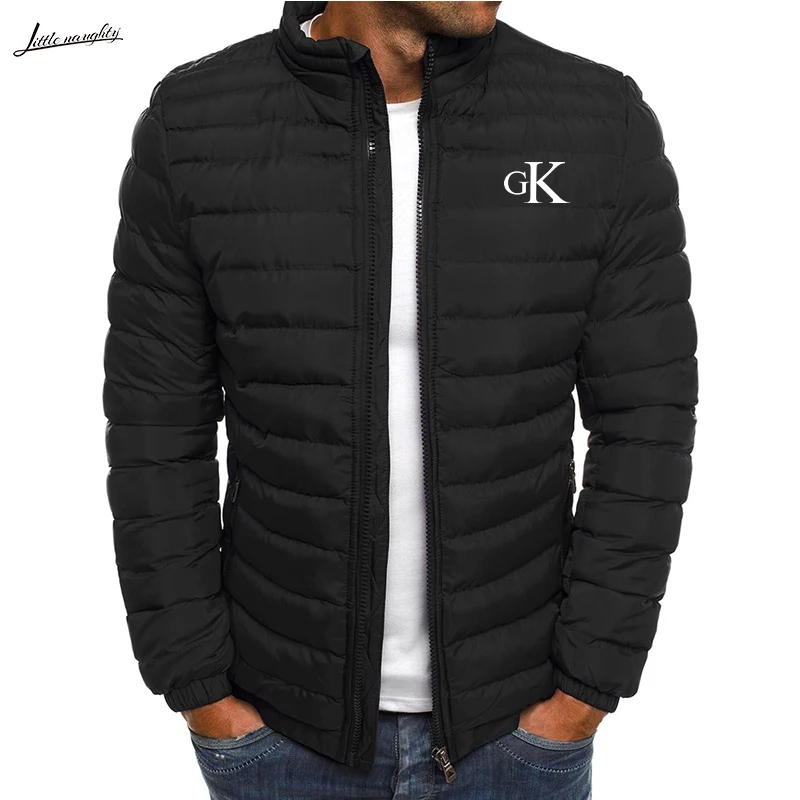 2024 Men's New Zipper Stand up Collar Cotton Jacket, Warm, Comfortable, Lightweight Autumn and Winter Top Jacket