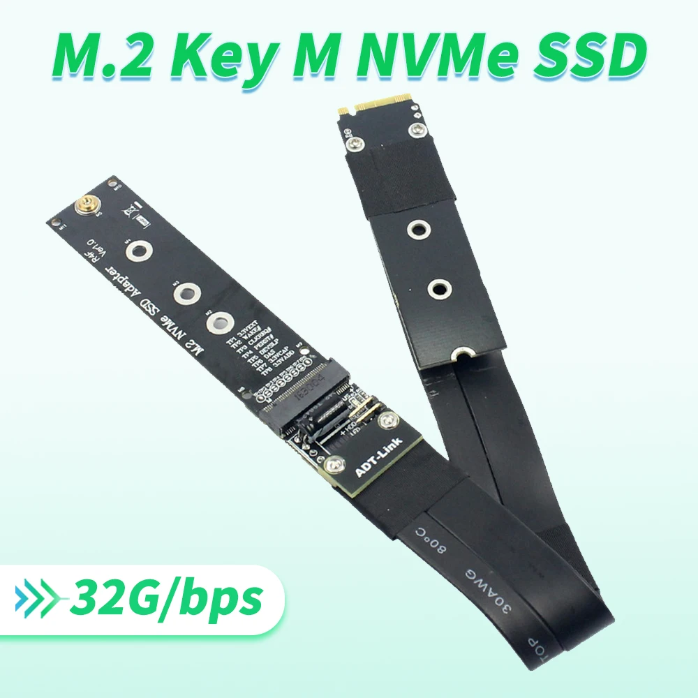 M.2 NVMe SSD Extension Cable Adapter Solid Drive Riser Card R44SF M2 to PCI-Express 3.0 X4 PCIE 32G/BPS M Key Extender