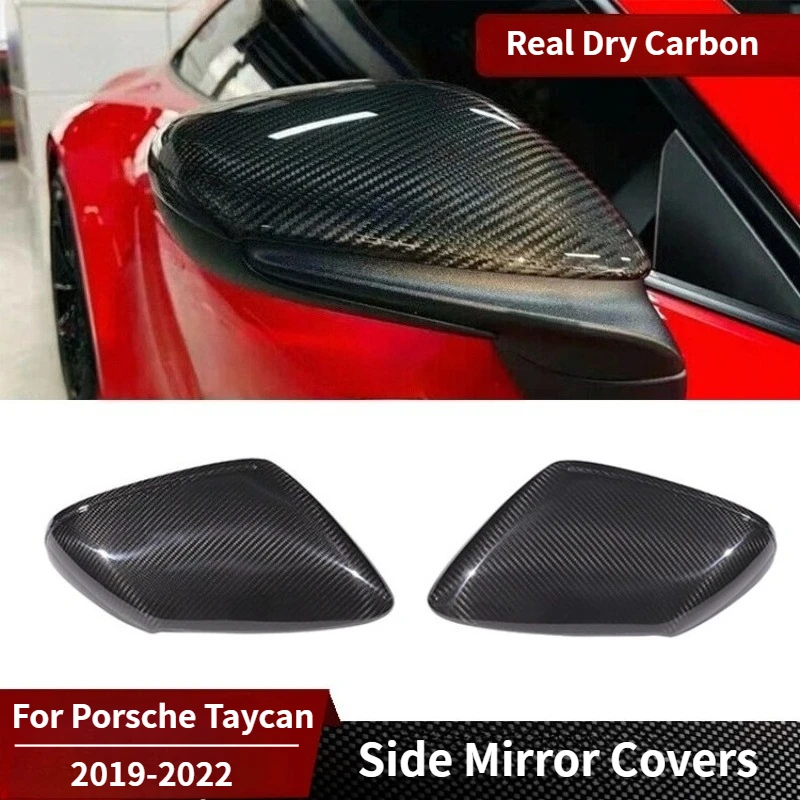 

Для Porsche Taycan: Накладки на боковые зеркала заднего вида из настоящего сухого карбона, 2019-2022 гг., внешние детали для модификации и аксессуары.