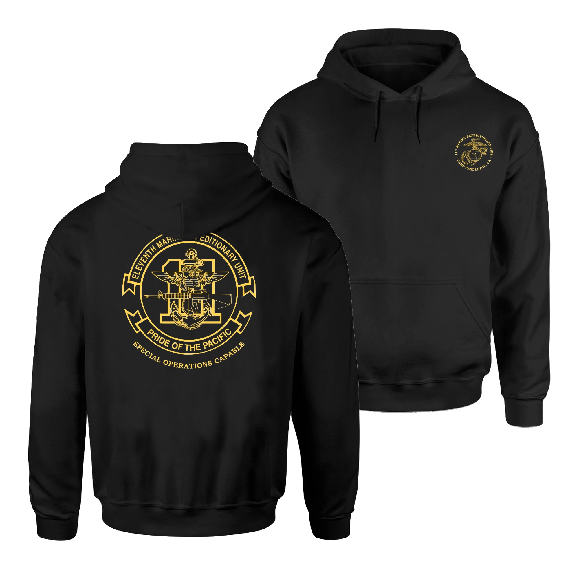 

US Marine Corps 11th Marine Expeditionary Unit Pullover Hoodie New 100% Cotton Comfortable Casual Mens Sweatshirts Streetwear