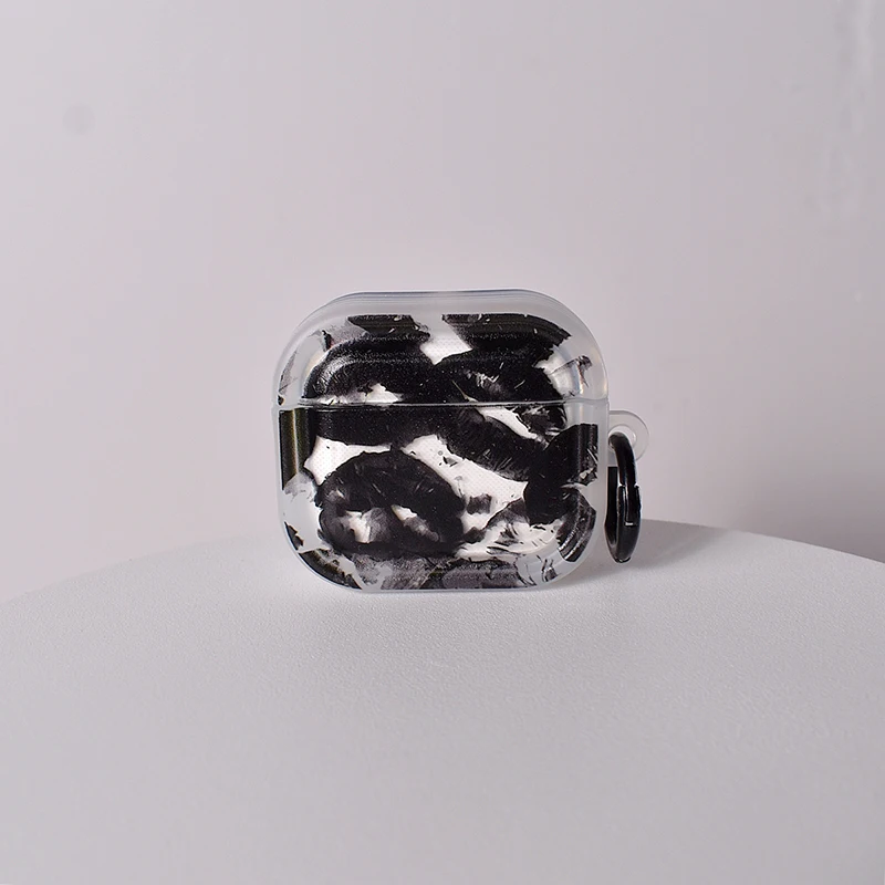 حافظة طباعة الشفاه السوداء لأجهزة Apple Airpods Pro 3 1st 2nd 3rd غطاء الجيل لـ Airpods 4 2 Gen New Air Pods غطاء حماية