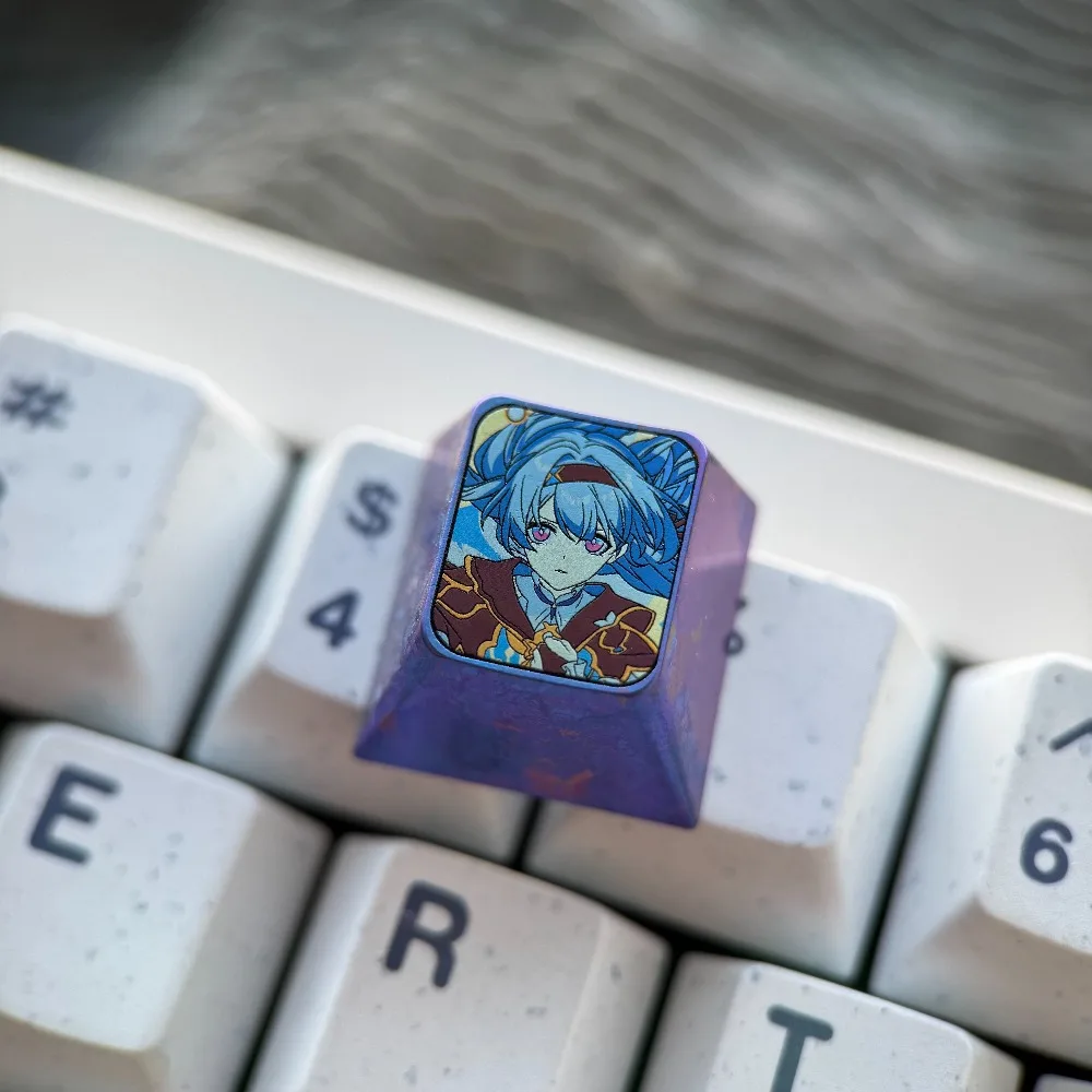 Anime Titanium Alloy Keycaps ESC/Caps/Tab/Shift/Ctrl/Alt 1U/1.25U /1.75U/2.25U Metal Artisan Key Cap Colorful Cute Cartoon Gamer