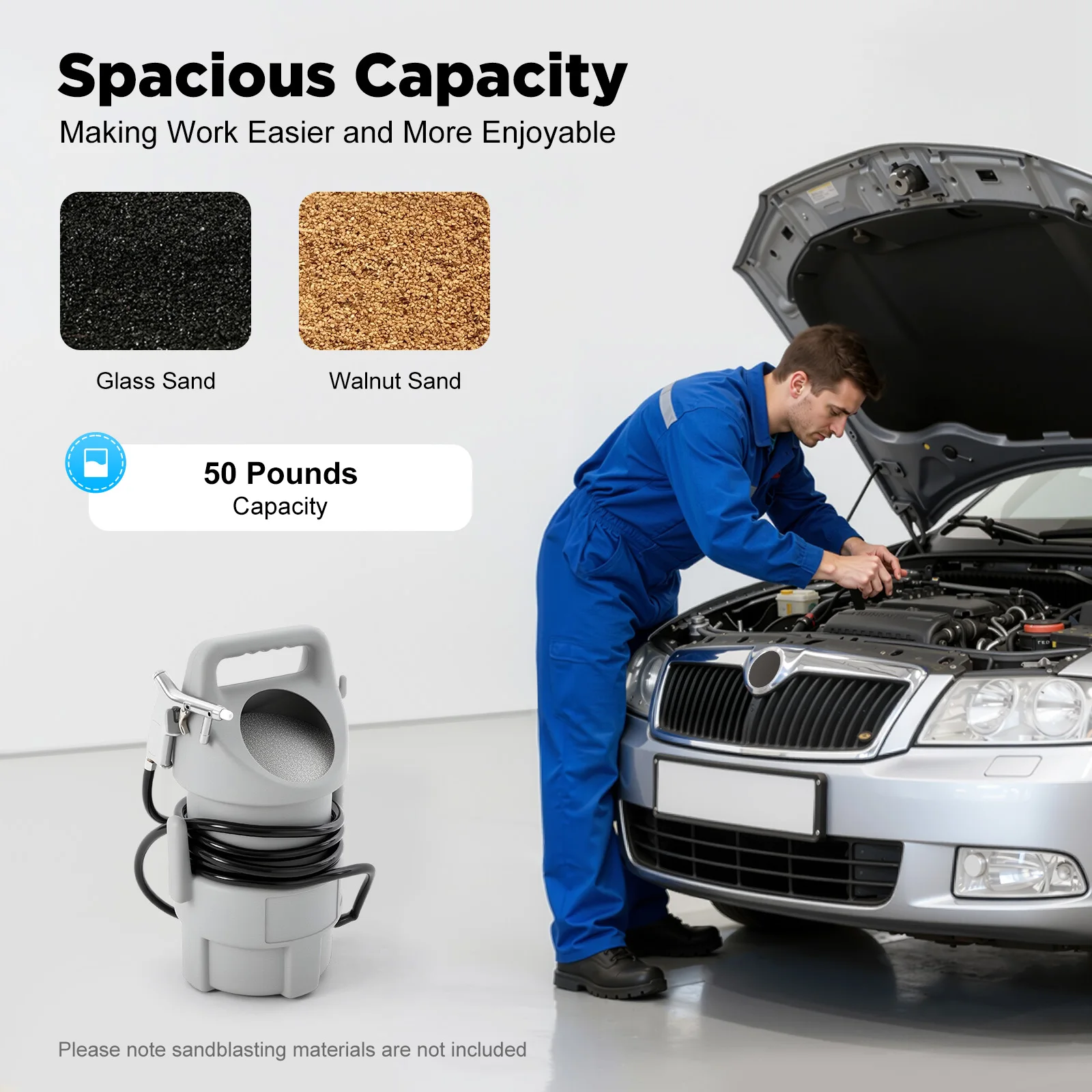 Sandblasting Equipment Sandblasting Bucket with 4.5m Spray Gun Portable Sandblasting Equipment Sandblasting Equipment Kit