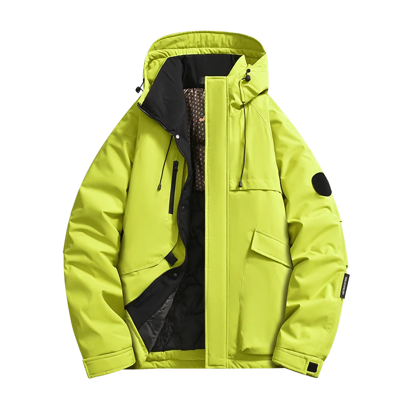 

Бесплатная доставка, мужская зимняя куртка, ветрозащитная водонепроницаемая куртка для холодной погоды, термоизолированная парка с капюшоном, уличная лыжная спецодежда, теплая