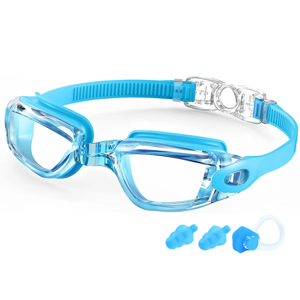 Professionelle Schwimmbrille, Schwimmbrille, beschlagfrei, klare Sicht, wasserdicht, schnell verstellbar, mit Ohrstöpsel, Nasenklammer, Brillen – Detail 16