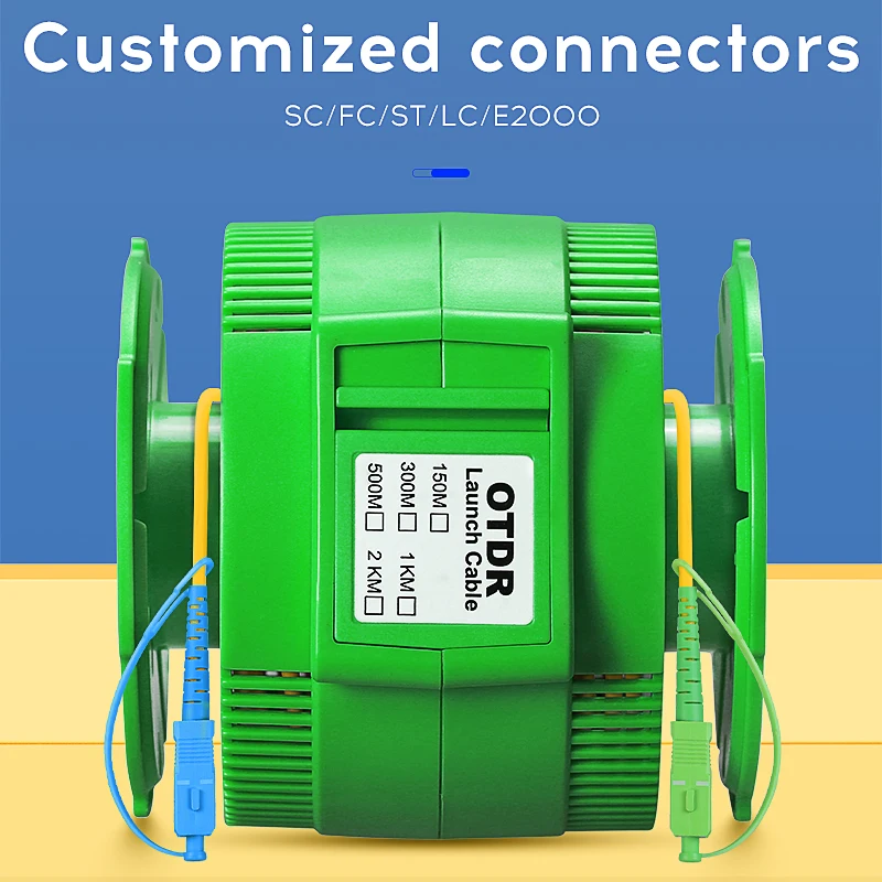 COMTYCP AUA-20 OTDR Launch Cable 2KM Optical Time Domain Reflectometer Testing Extension Cable SC/FC/ST/LC Connector Single Mode