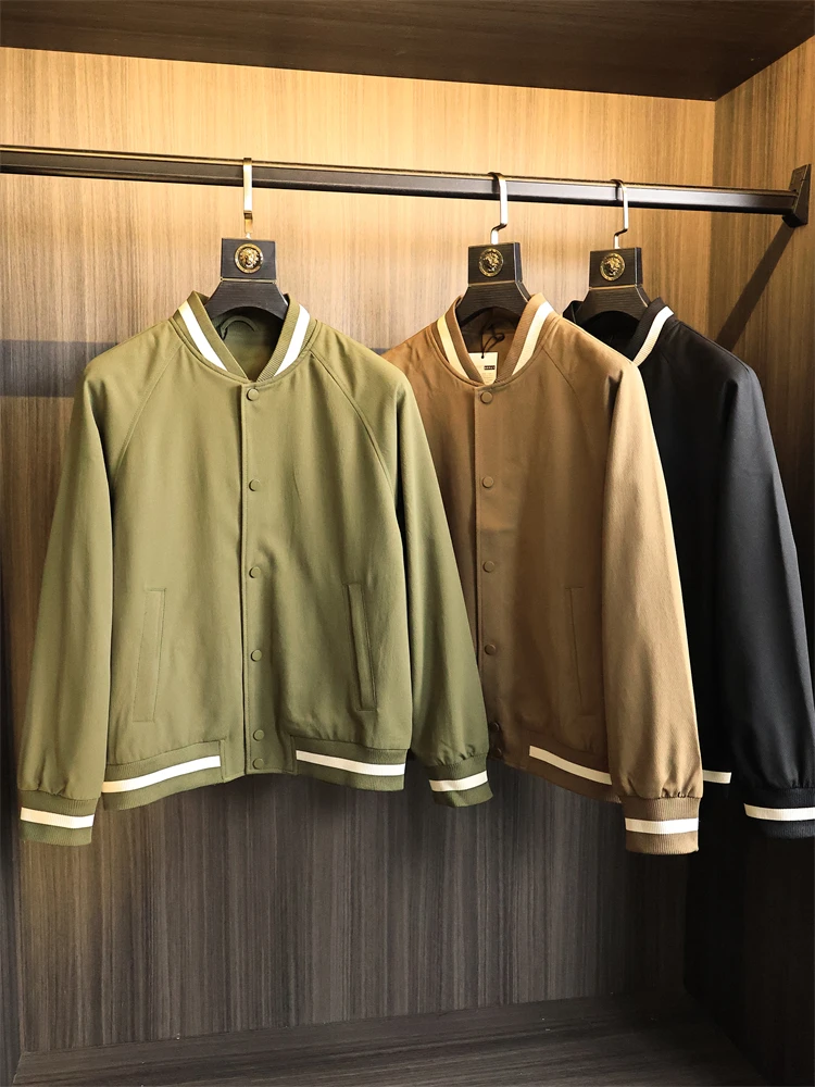 

Свободный повседневный мужской бейсбольный воротник Jaet, осенняя модная городская одежда из полиэстера и спандекса, верхняя одежда на молнии