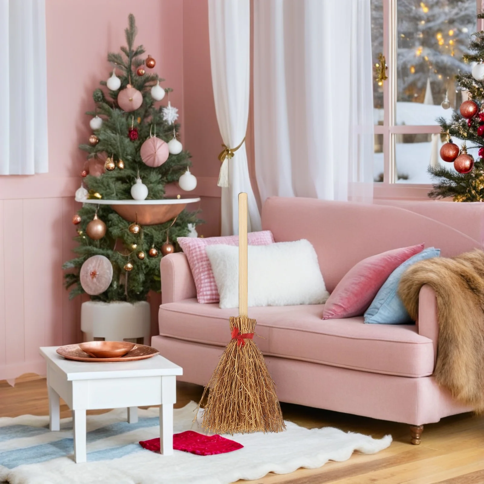 

20Pcs Brooms Artificial Straw Halloween Party Favor Costume Accessory Miniature Dollhouse Decor Mini Broomstick