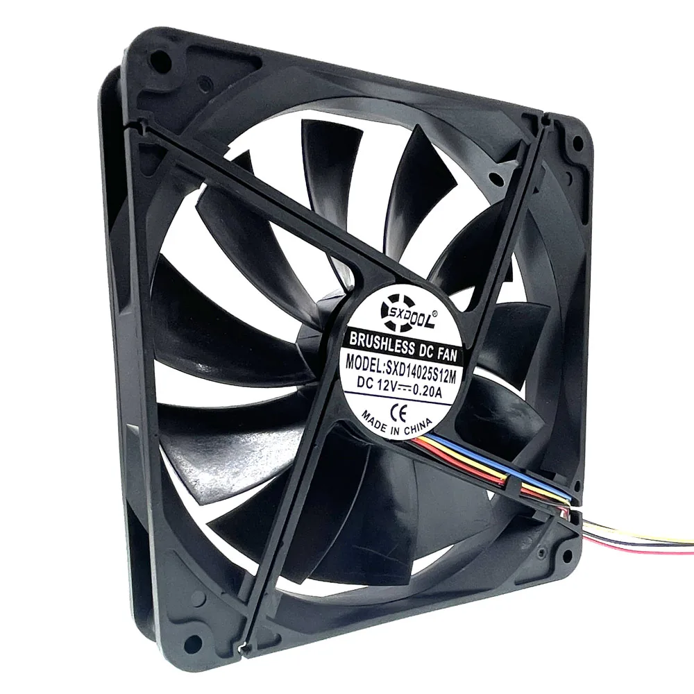 

140mm 14cm DC 12V PWM Cooling Fan,140X140X25mm Dual Ball Bearing Cpu PC Computer Case Chassis Cooler