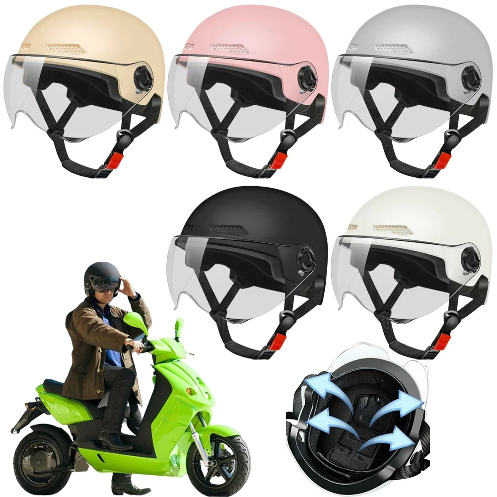 Electric Bicycle Motorcycle Dot Certified Electric Vehicle Helmets Men Women Four Seasons Sun Protection Lightweight Half E-bike