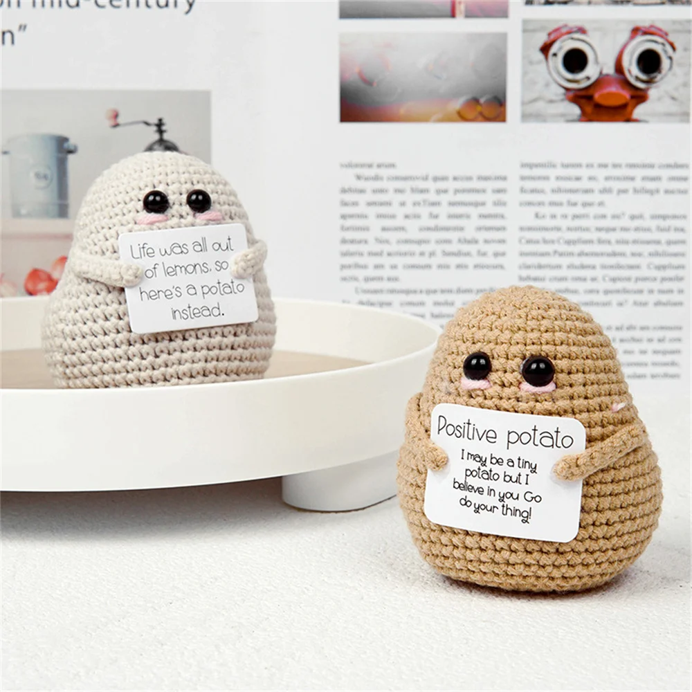 Pure hand-woven positive energy lovely potato doll new product handmade potato home room decoration Christmas gift