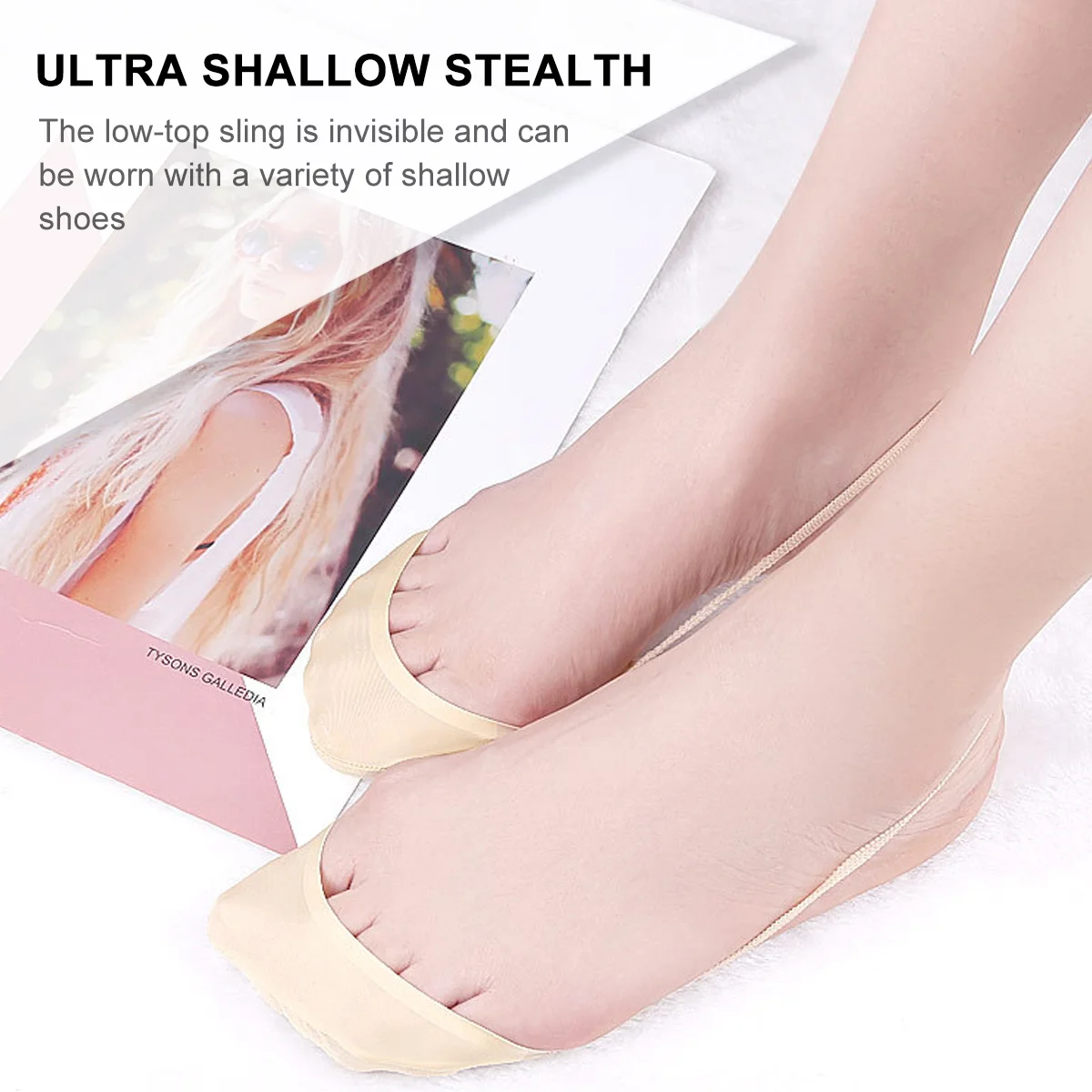 3 Pairs Slingback Shoes Invisible Garter Pads Child Women's Flat Sandals Womans Heels Nylon Toeless Socks